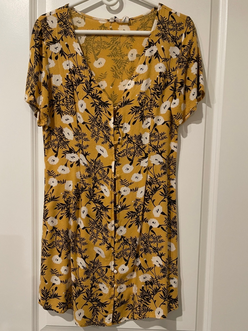 Mustard Floral mini dress